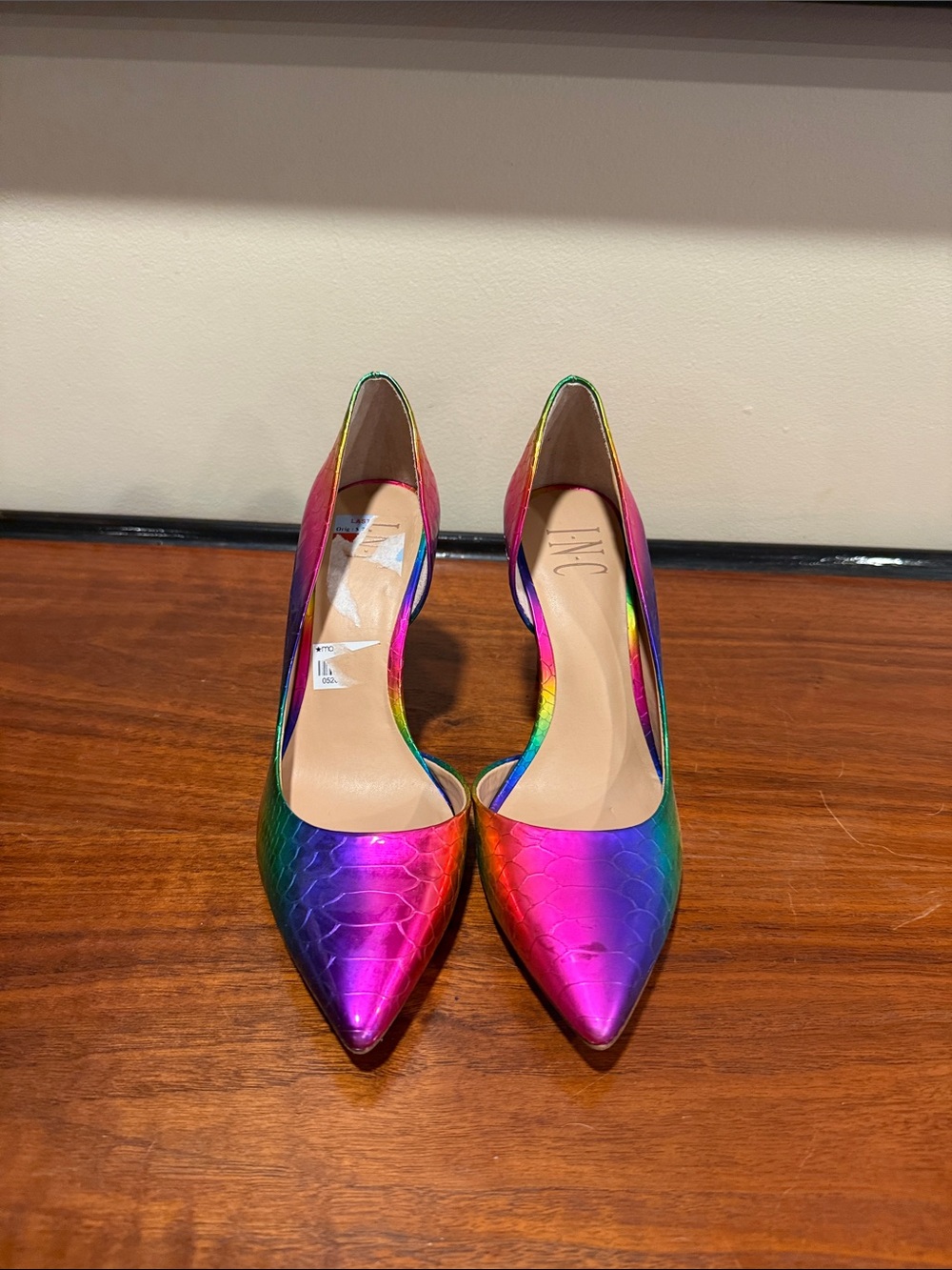 INC International Concepts Women's Iridescent Rainbow Pointed Toe Pumps